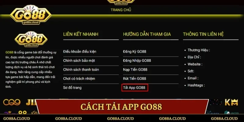 Cách tải app Go88