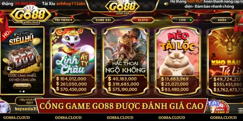 Cổng game Go88 được đánh giá cao