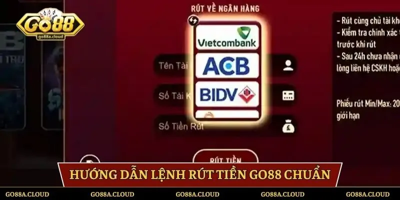 Hướng dẫn thực hiện lệnh rút tiền GO88 dành cho newbie