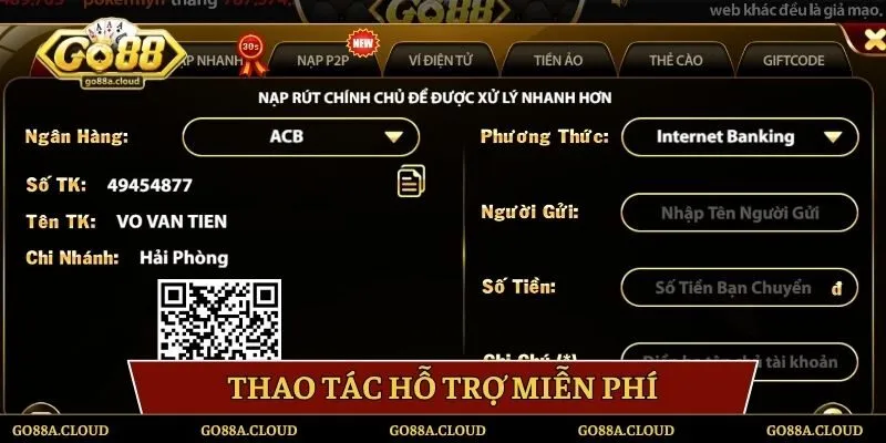 Thao tác hỗ trợ miễn phí